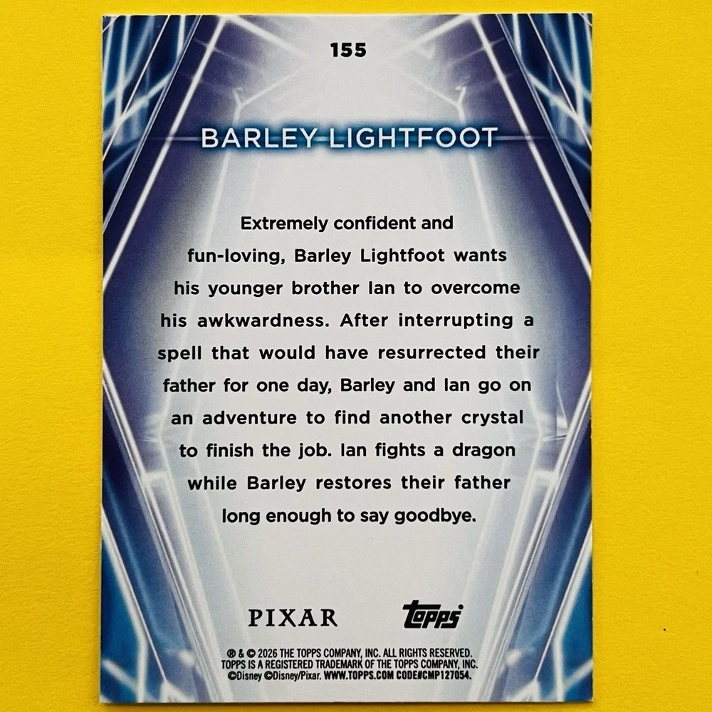 2026 Topps Disney Neon Pixar Barley Lightfoot #155 Base Card